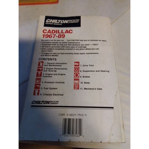 Cadillac Repair Manual Chilton 1967-1989 Automobile: CH7462,‎ Mechanic Reference - Picture 5 of 5